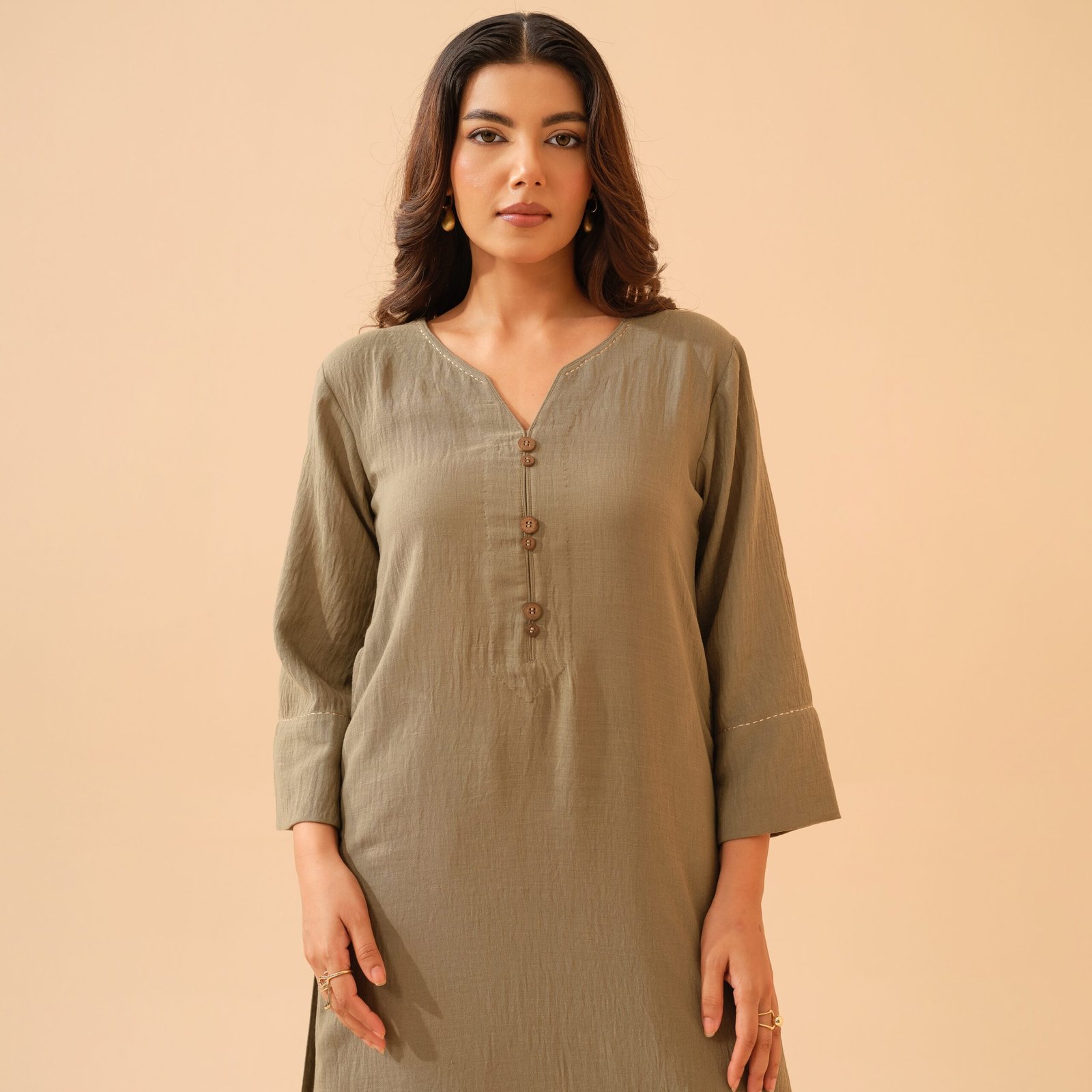 Sage Green Cotton Linen Co-ord Set- Set of 2