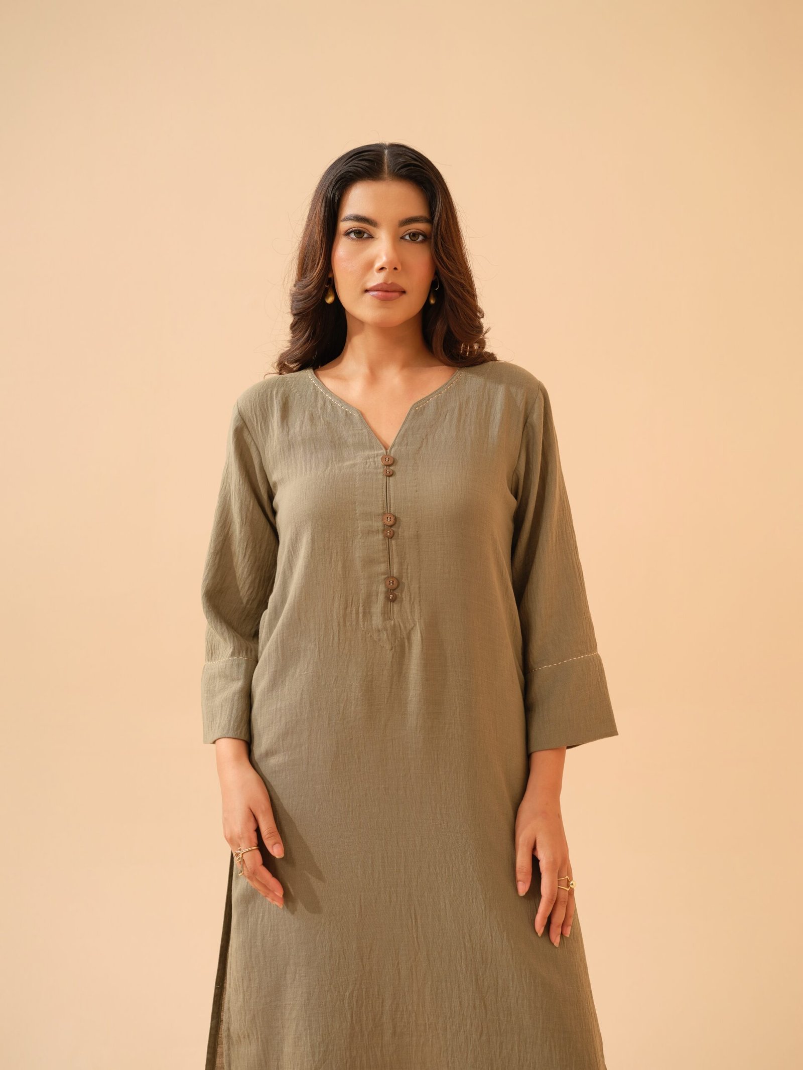 Sage Green Cotton Linen Co-ord Set- Set of 2