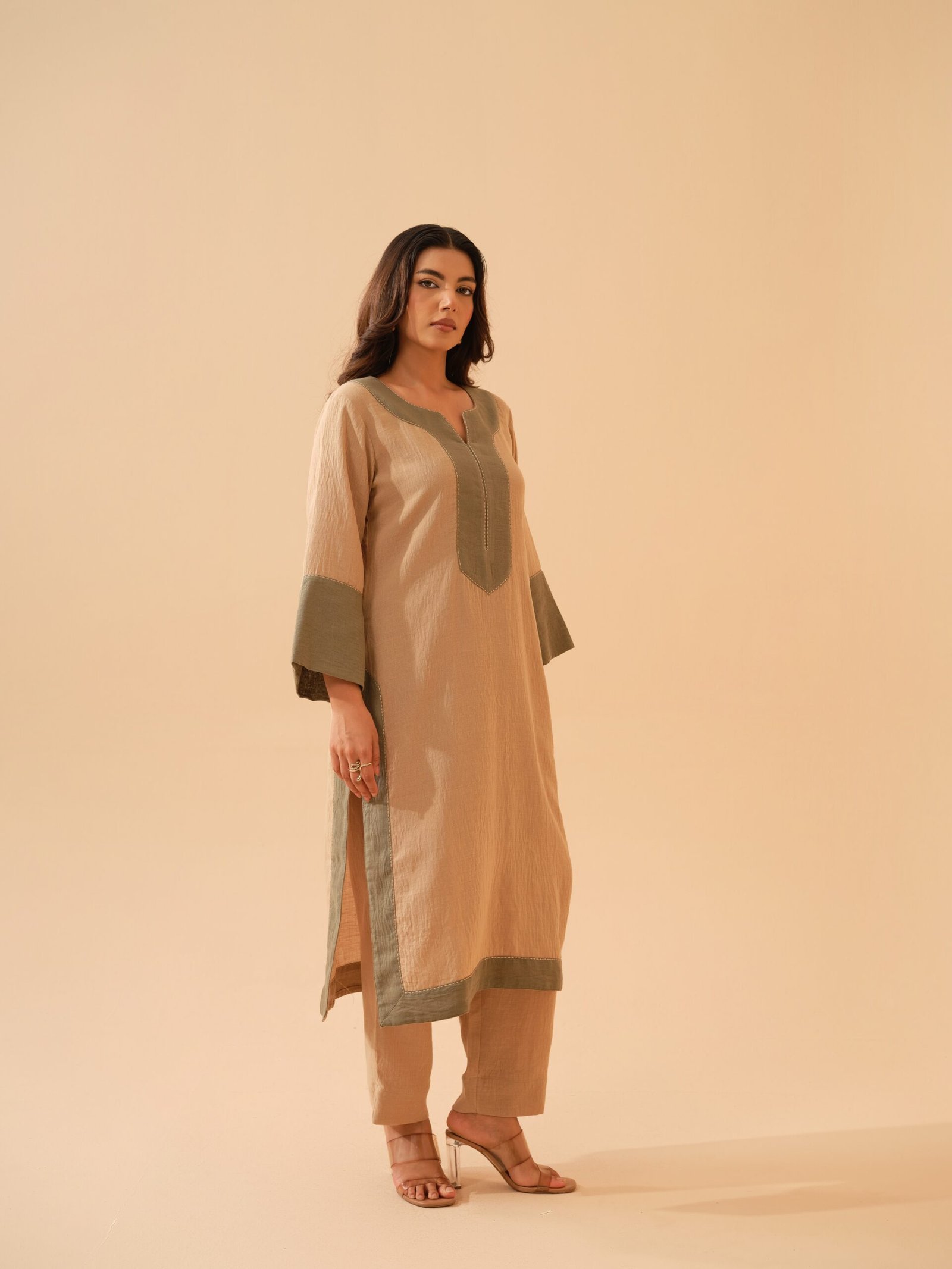 Warm Beige Co-ord Set- Set of 2