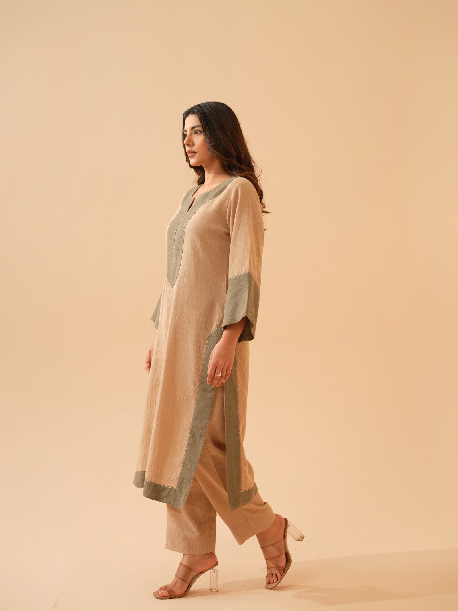 Warm Beige Co-ord Set- Set of 2