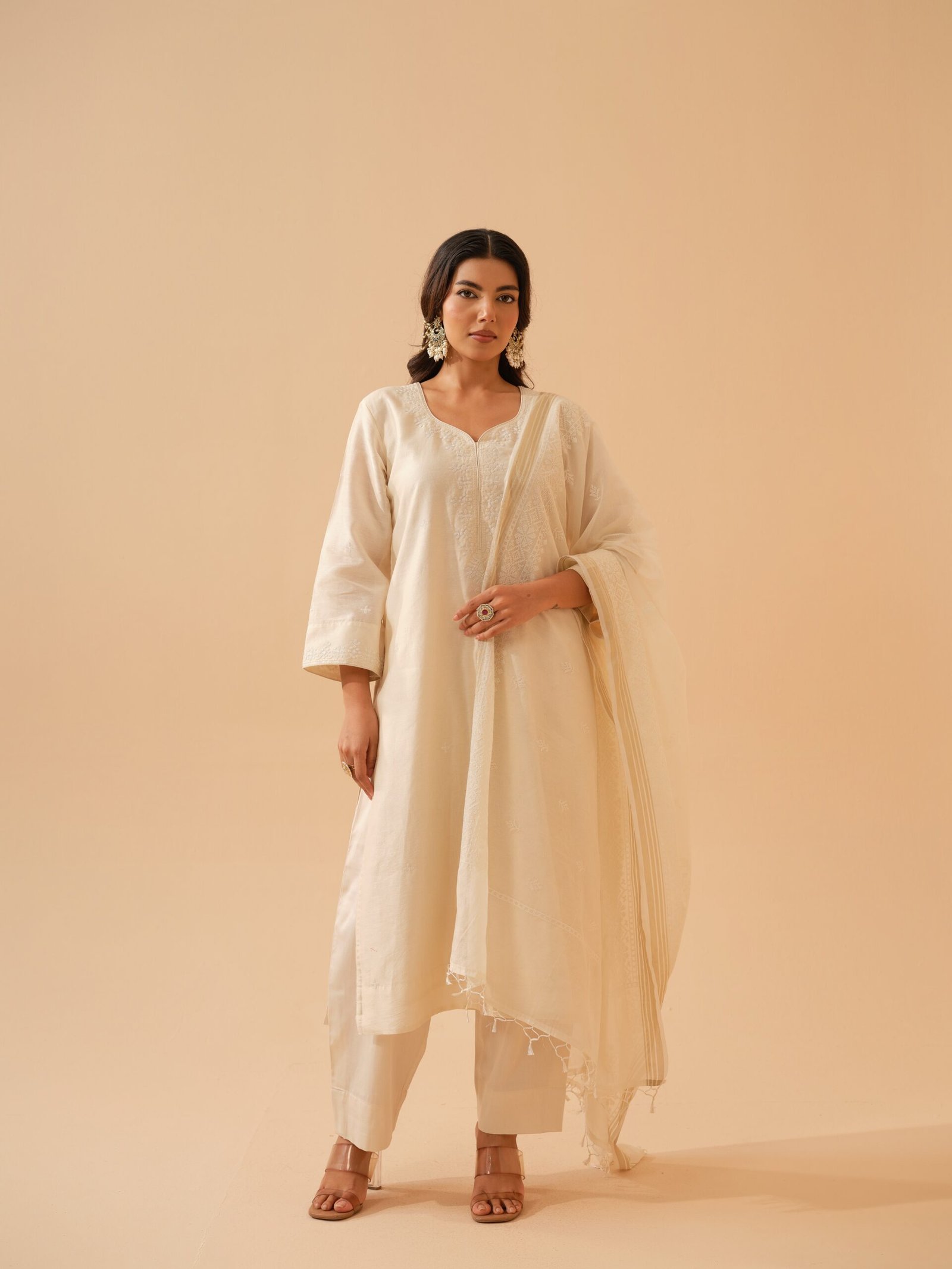 Chandini – Off White Chanderi kurta Set