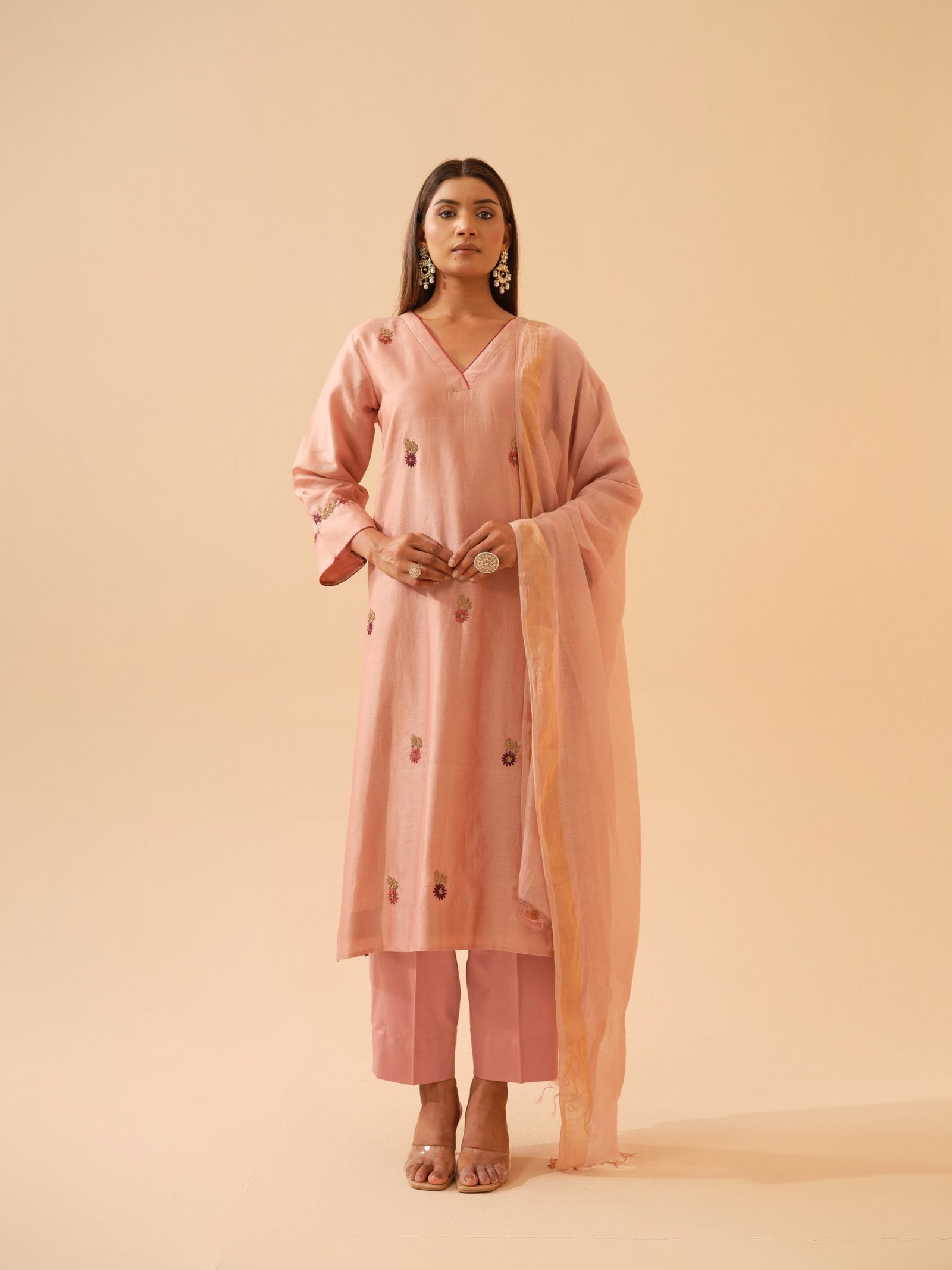 Bani- Quartz Pink Hand Embroidered Kurta Set